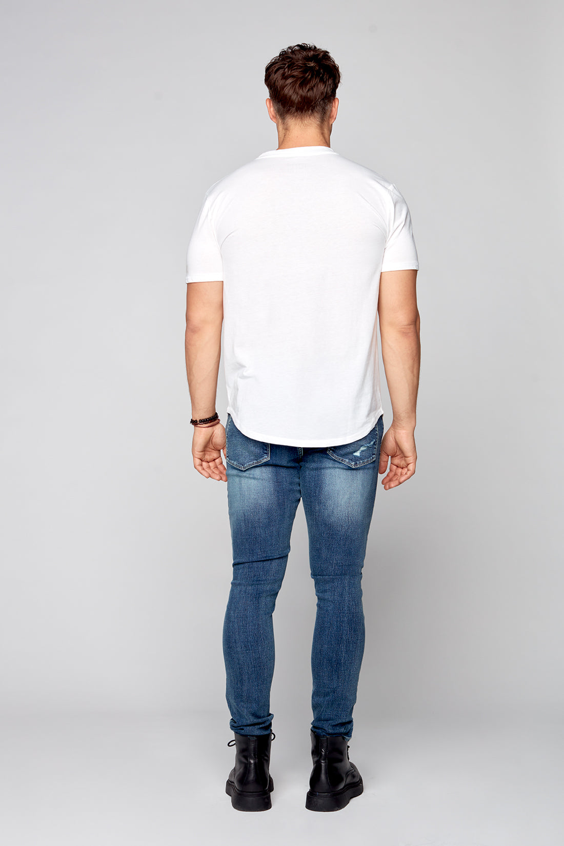 T-shirt à col en V - Blanc
