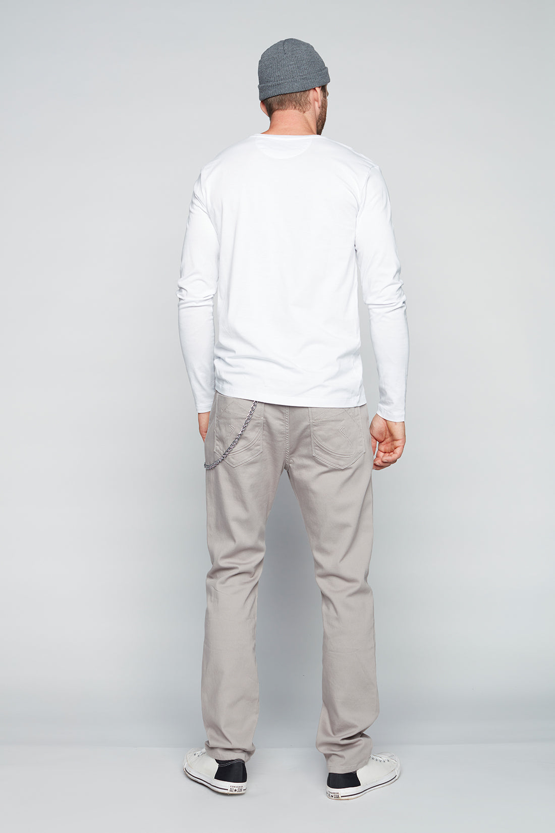 5 Pocket Straight Fit French Terry Pants - Light Grey - DENIM SOCIETY™