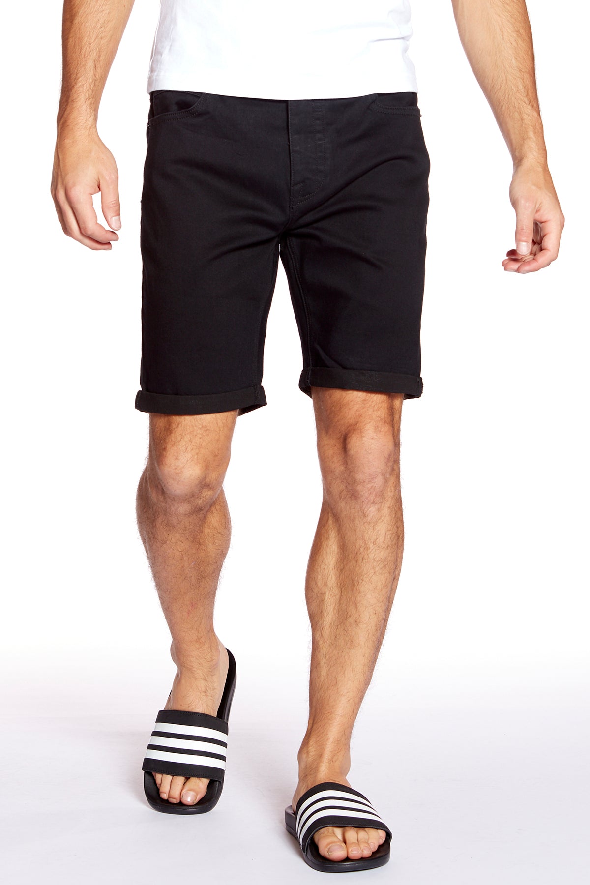 Men's Rolled-Up Shorts - Black - DENIM SOCIETY™