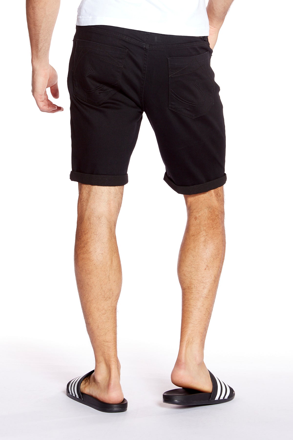 Men's Rolled-Up Shorts - Black - DENIM SOCIETY™